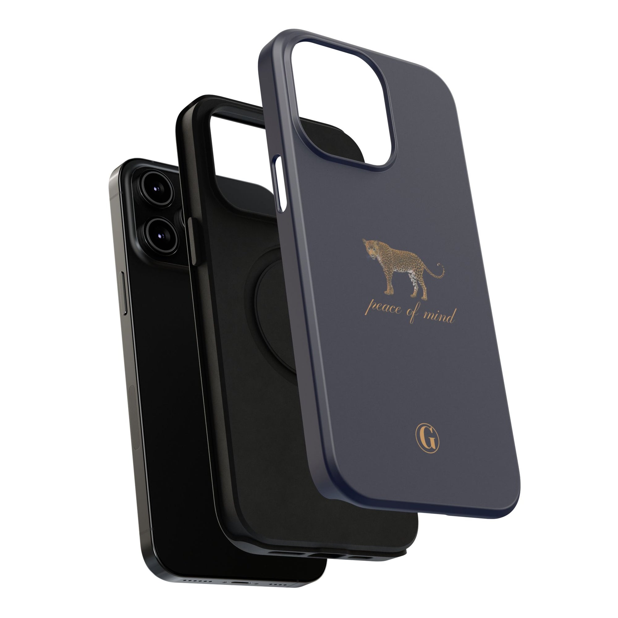 Navy Blue 'Peace of Mind' Panther Phone Case