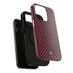 Burgundy Polka Dots Phone Case