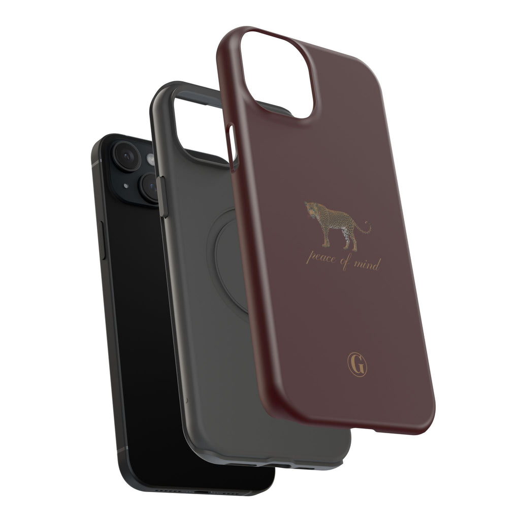 Burgundy 'Peace of Mind' Panther Phone Case