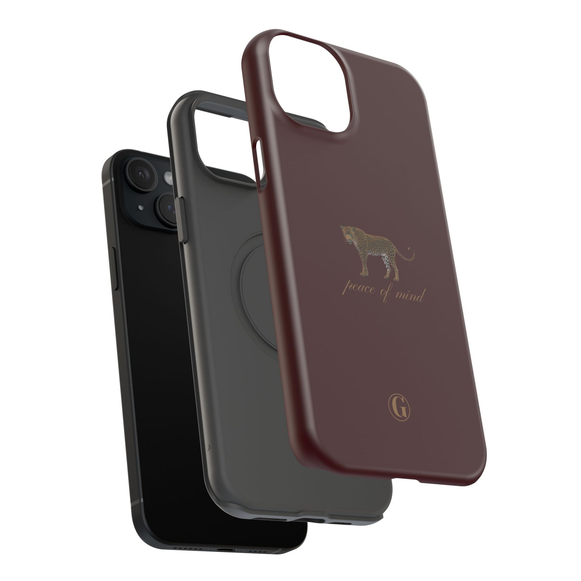 Burgundy 'Peace of Mind' Panther Phone Case