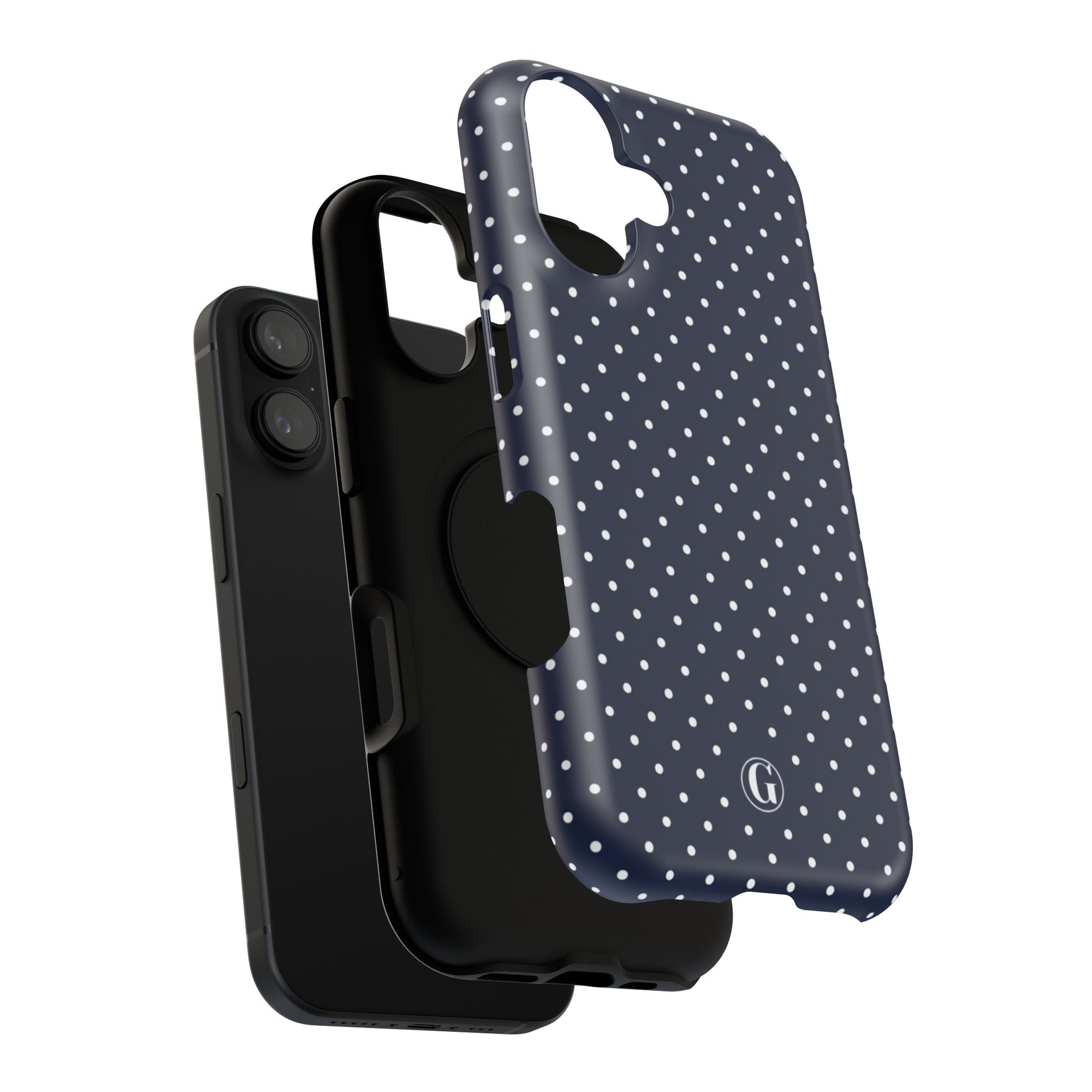 Navy Blue Polka Dots Phone Case