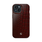 Burgundy Crocodile Print Phone Case