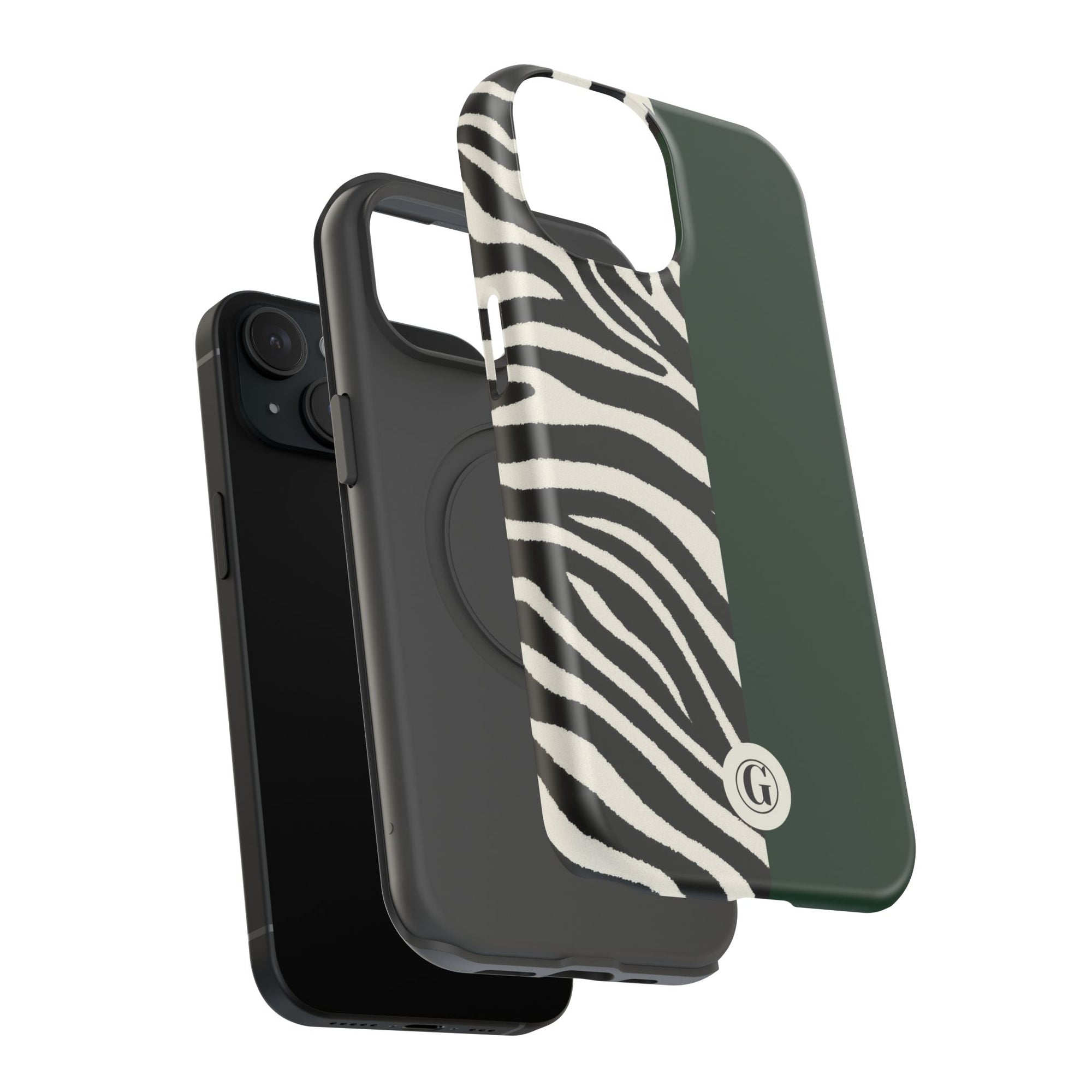 Zebra Print x Emerald Green Phone Case