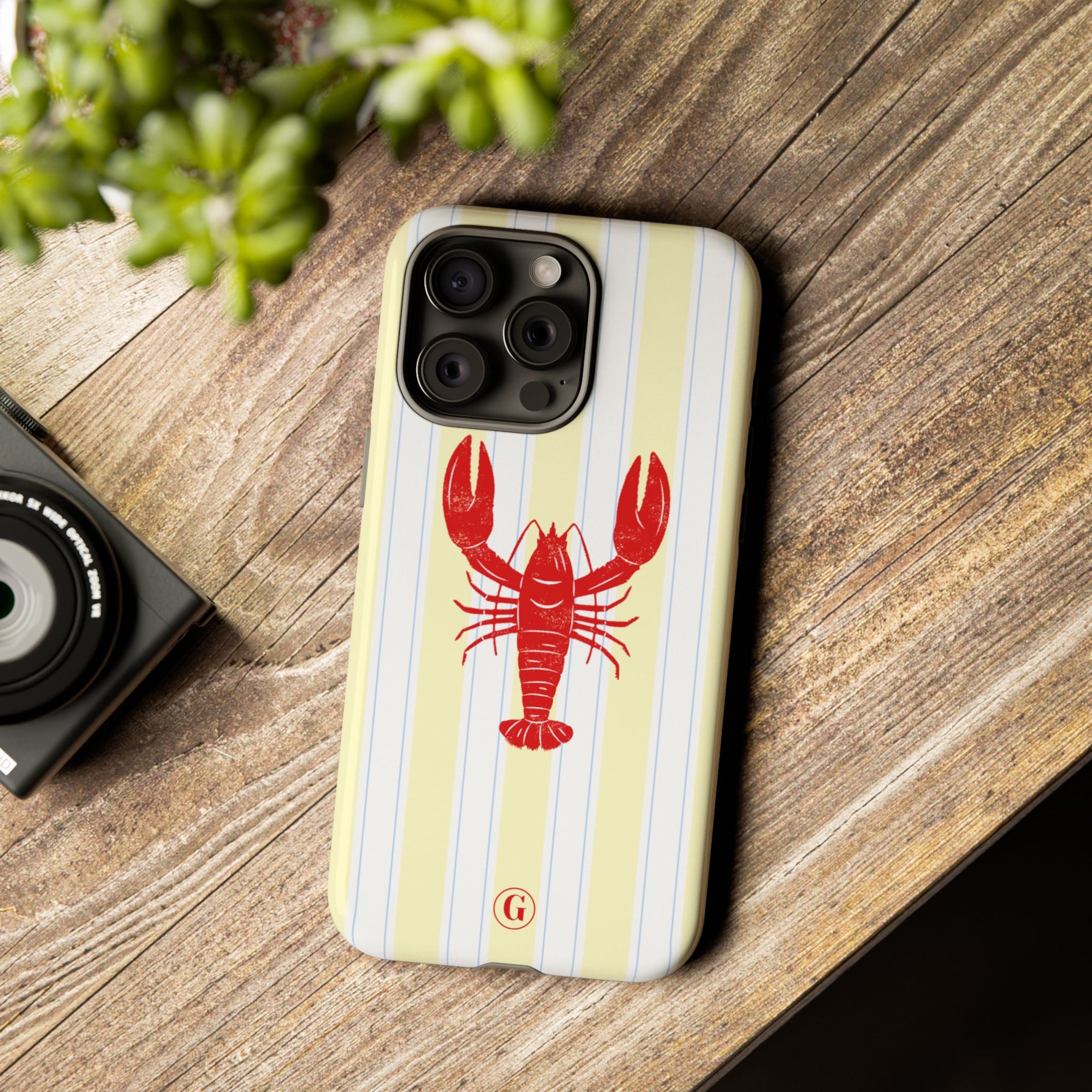 Yellow Stripes & Crawfish Phone Case