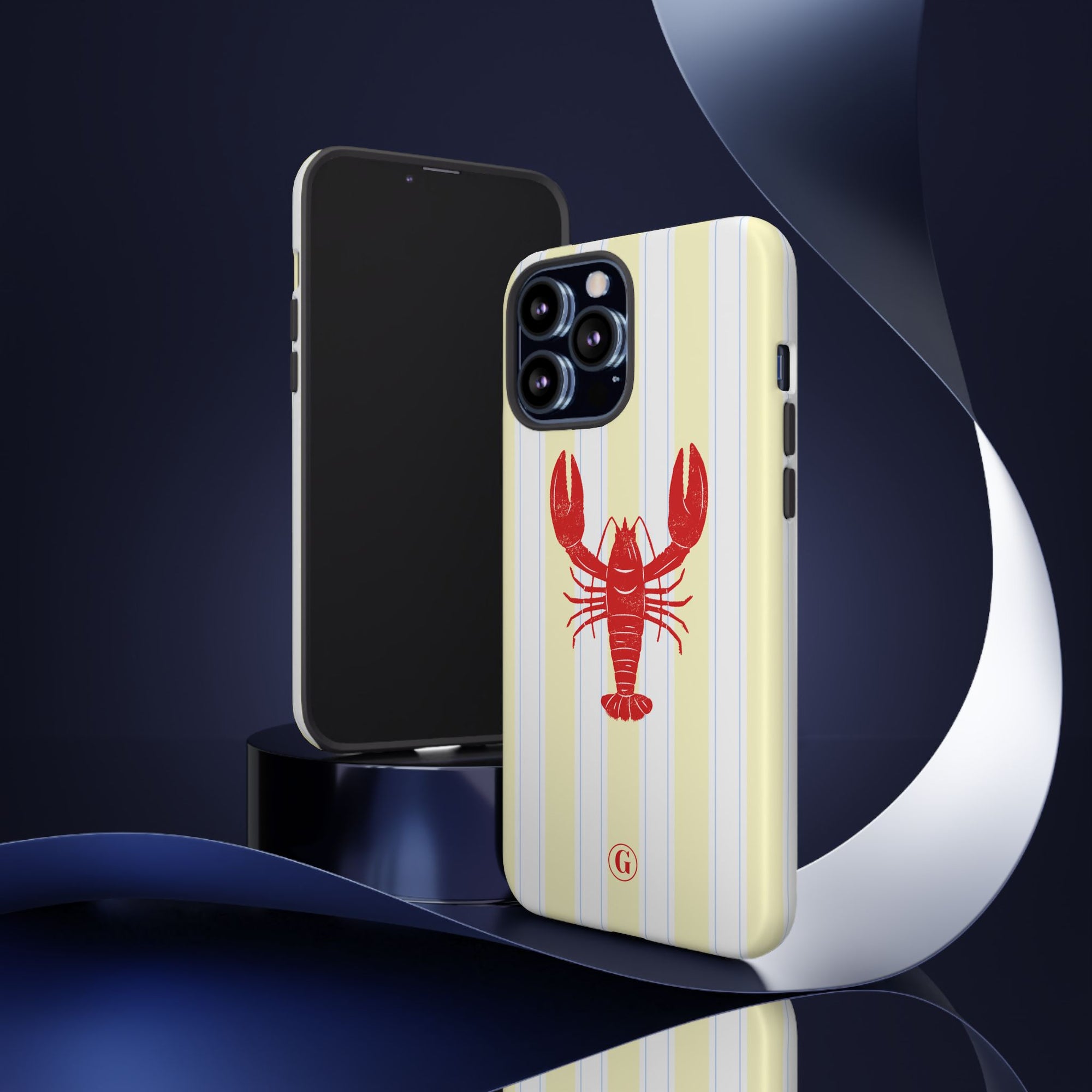 Yellow Stripes & Crawfish Phone Case