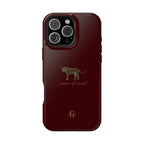 Burgundy 'Peace of Mind' Panther Phone Case