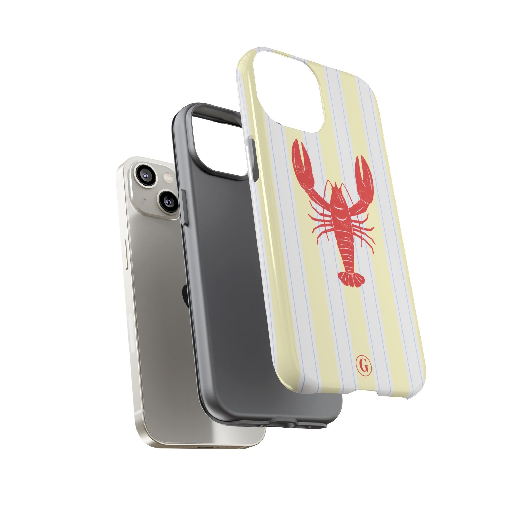Yellow Stripes & Crawfish Phone Case