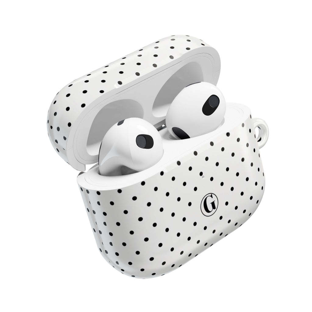 White Polka Dot AirPod Case
