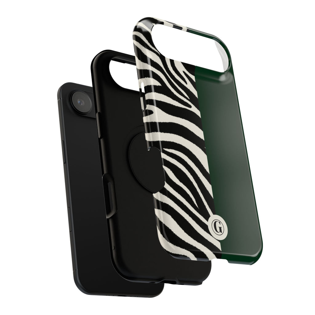 Zebra Print x Emerald Green Phone Case