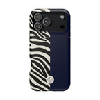 Zebra Print x Navy Blue Phone Case