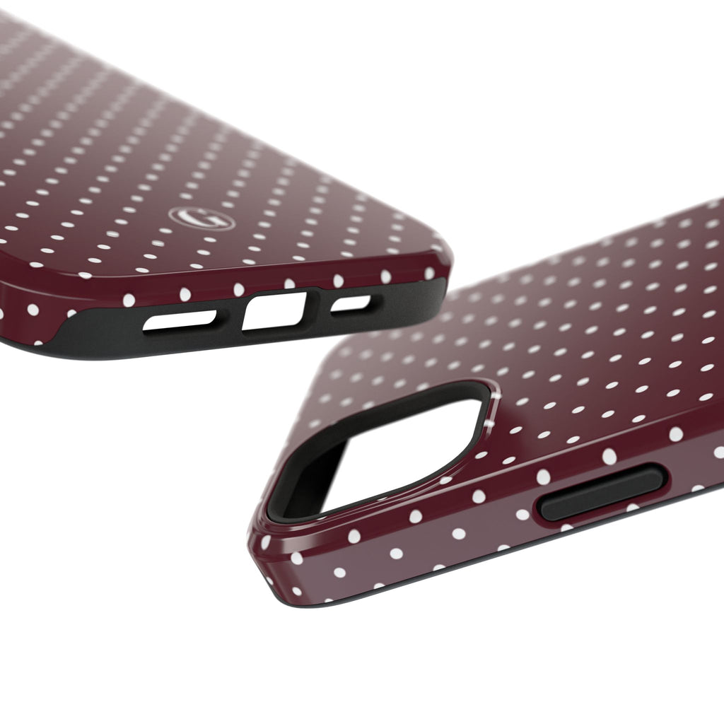 Burgundy Polka Dots Phone Case