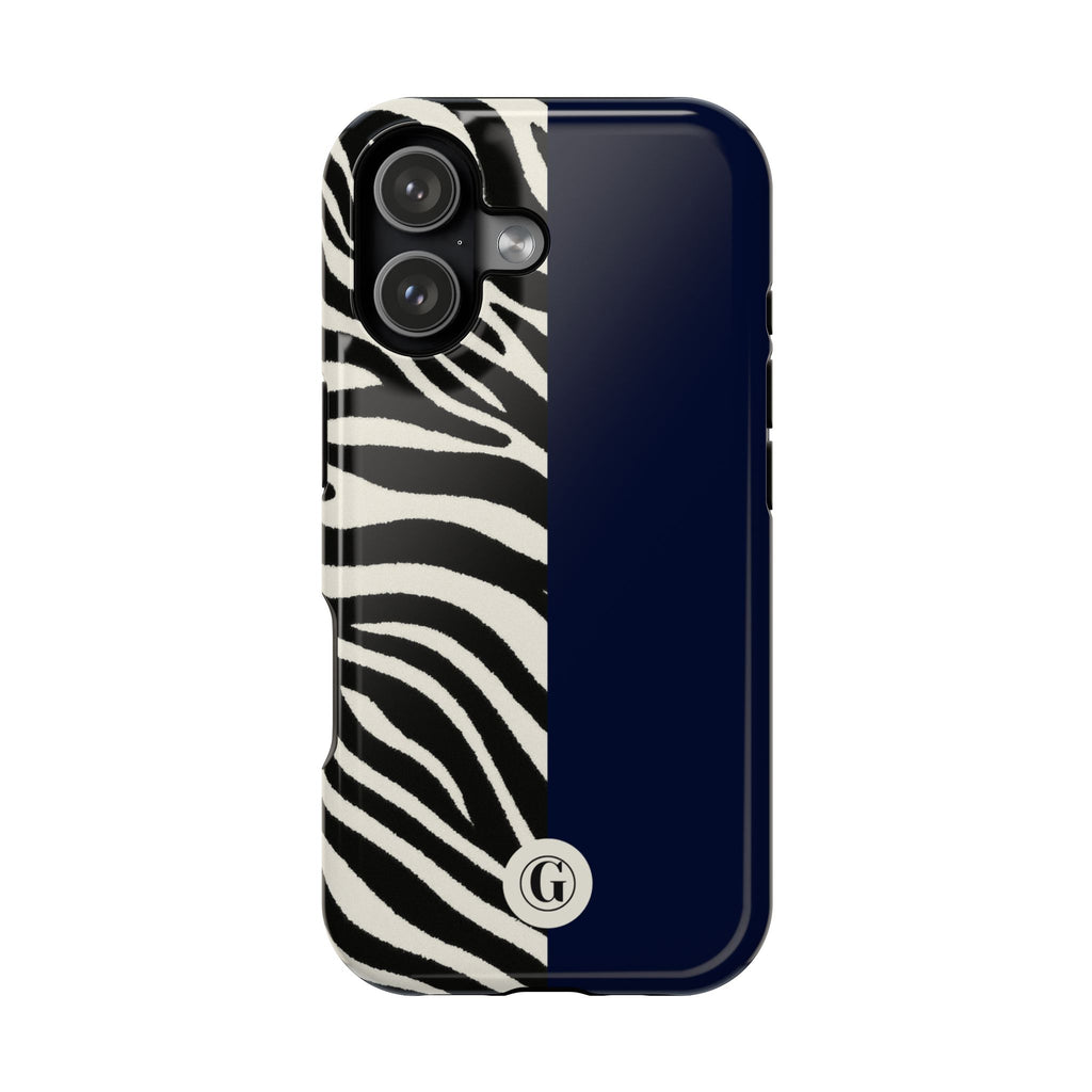 Zebra Print x Navy Blue Phone Case