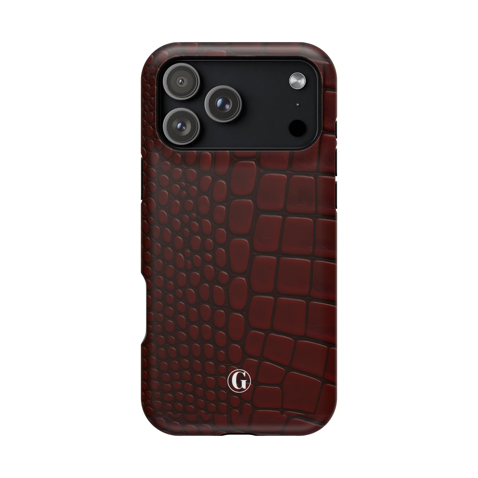 Burgundy Crocodile Print Phone Case