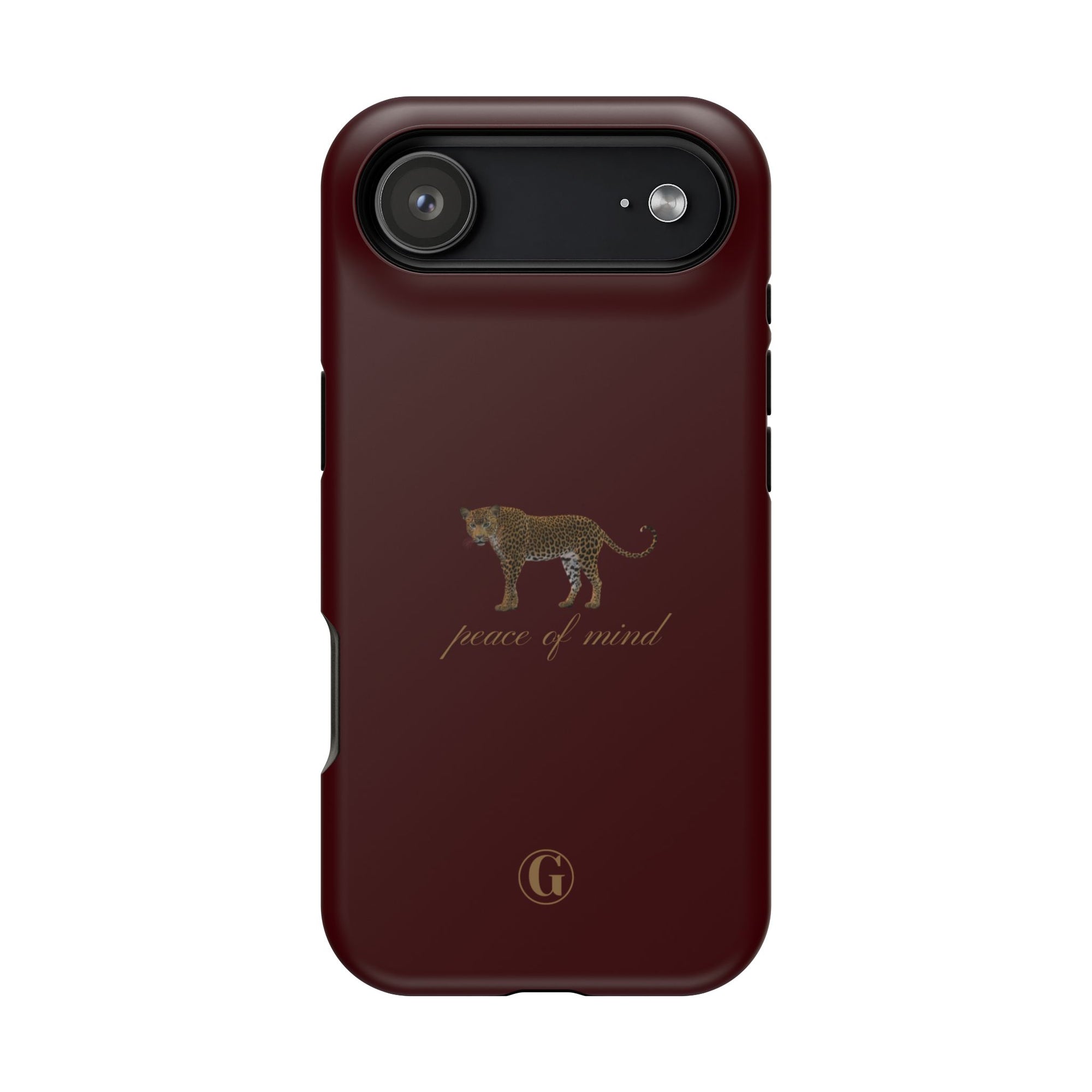 Burgundy 'Peace of Mind' Panther Phone Case