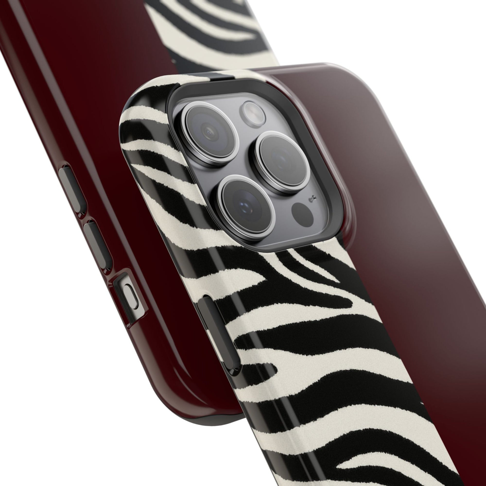 Zebra Print x Burgundy Phone Case