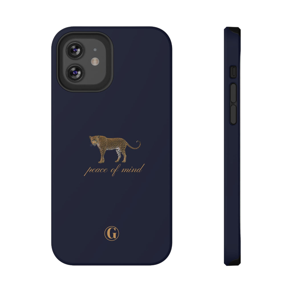 Navy Blue 'Peace of Mind' Panther Phone Case