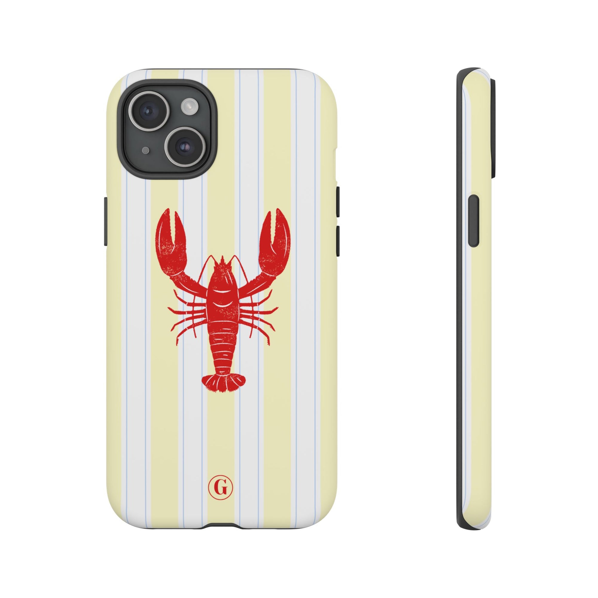 Yellow Stripes & Crawfish Phone Case