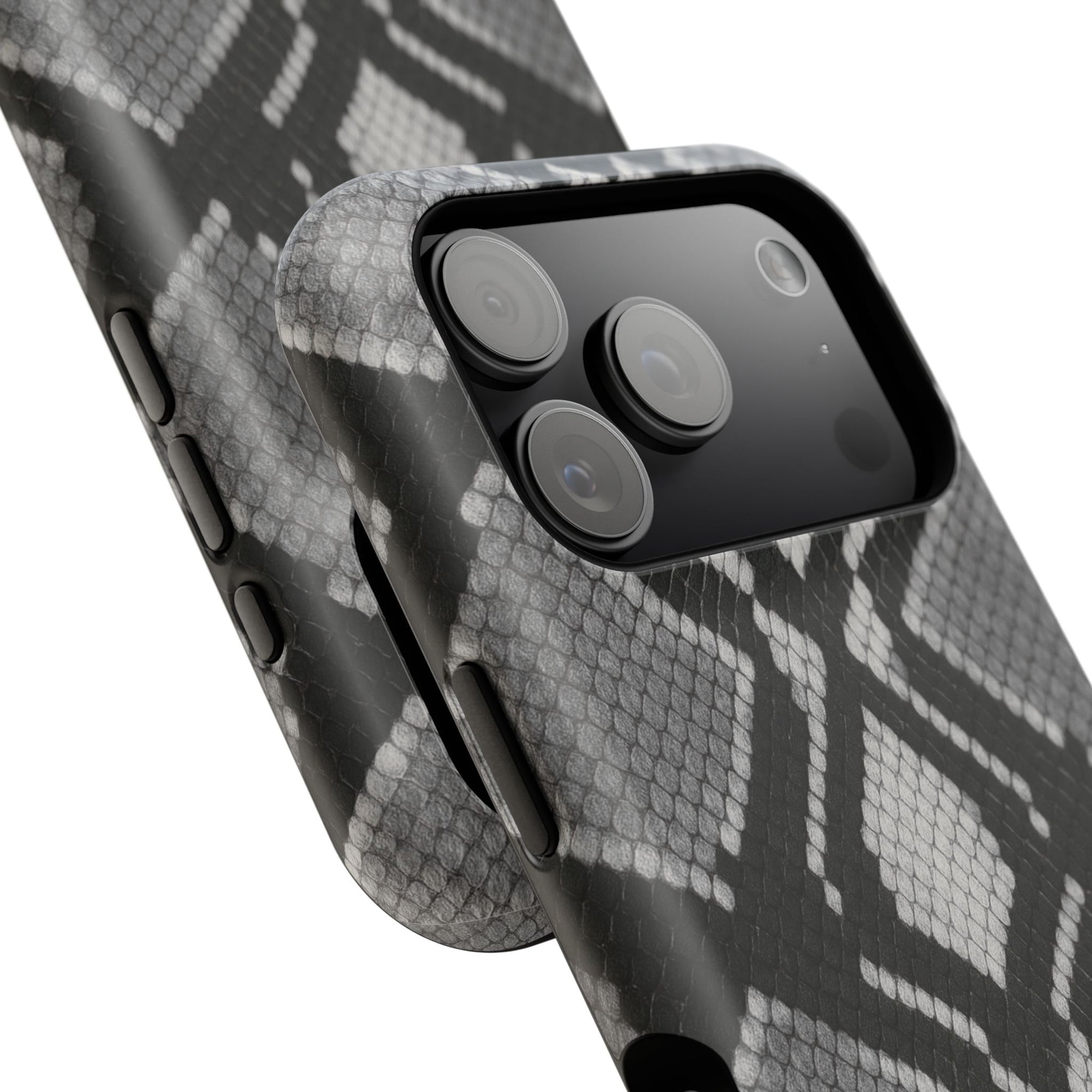 Grey Snakeskin Print Phone Case