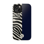 Zebra Print x Navy Blue Phone Case