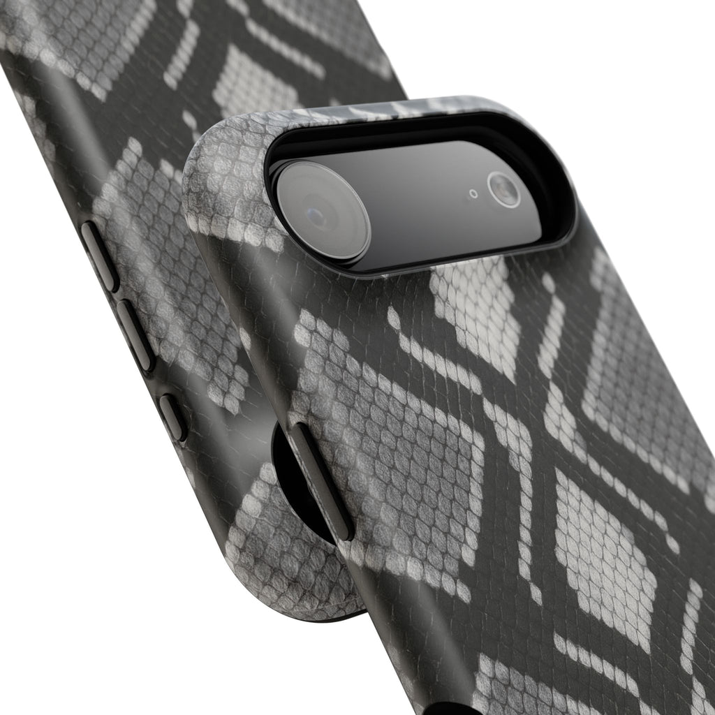 Grey Snakeskin Print Phone Case