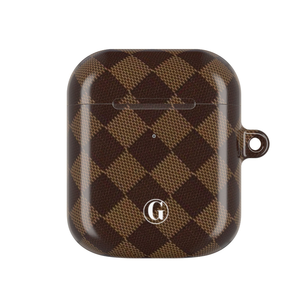 Brown Checkmate AirPod Case