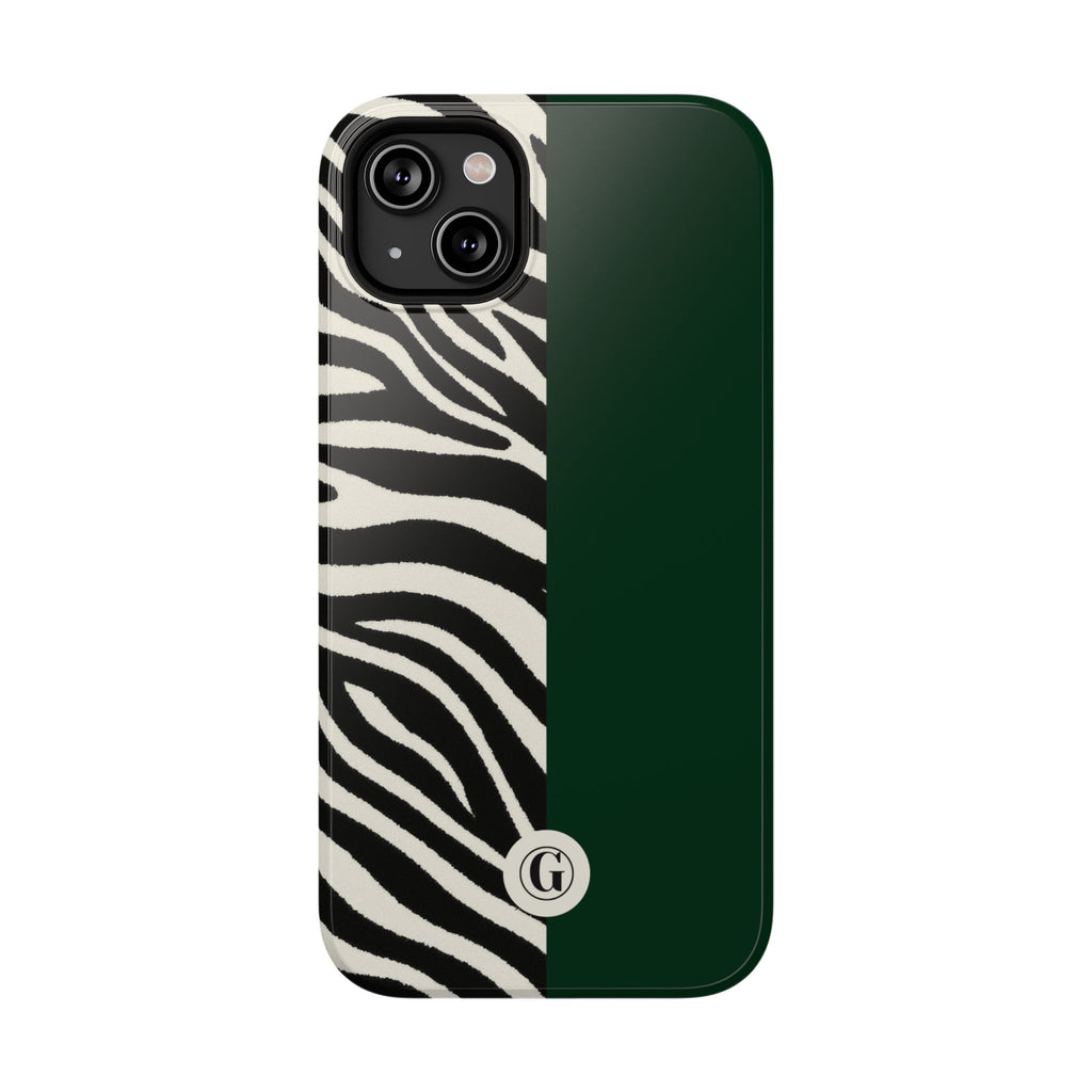 Zebra Print x Emerald Green Phone Case