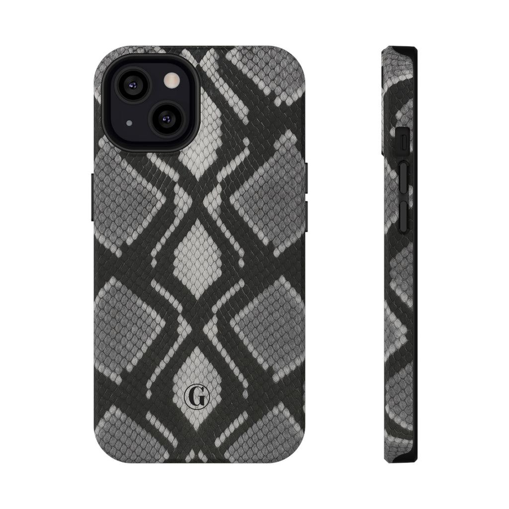 Grey Snakeskin Print Phone Case