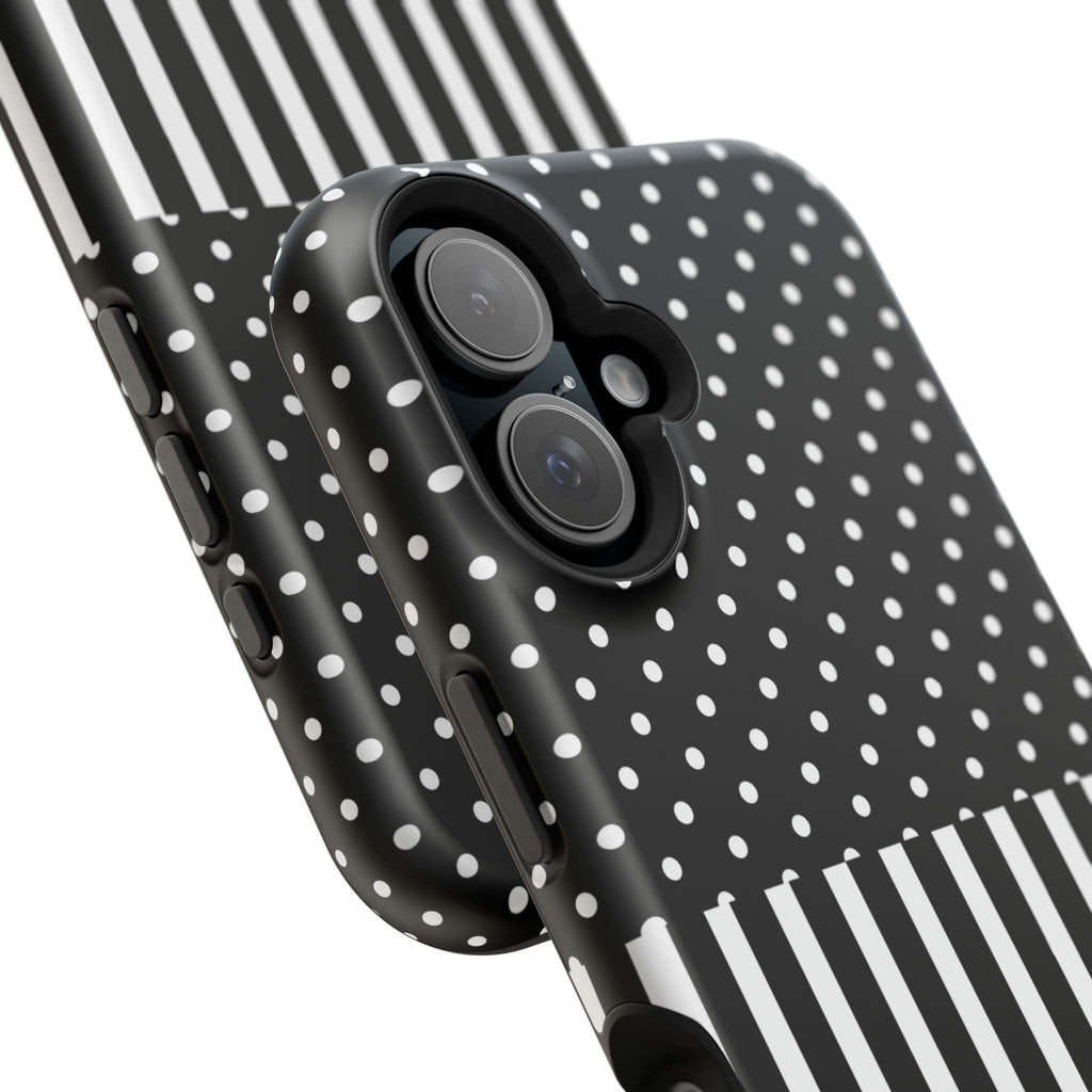 B&W Polka Dots x Stripes Phone Case