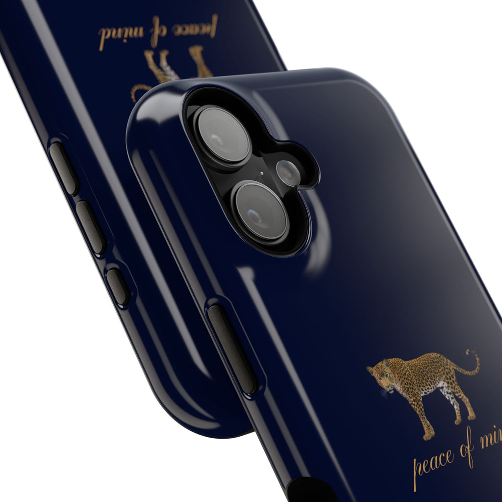 Navy Blue 'Peace of Mind' Panther Phone Case
