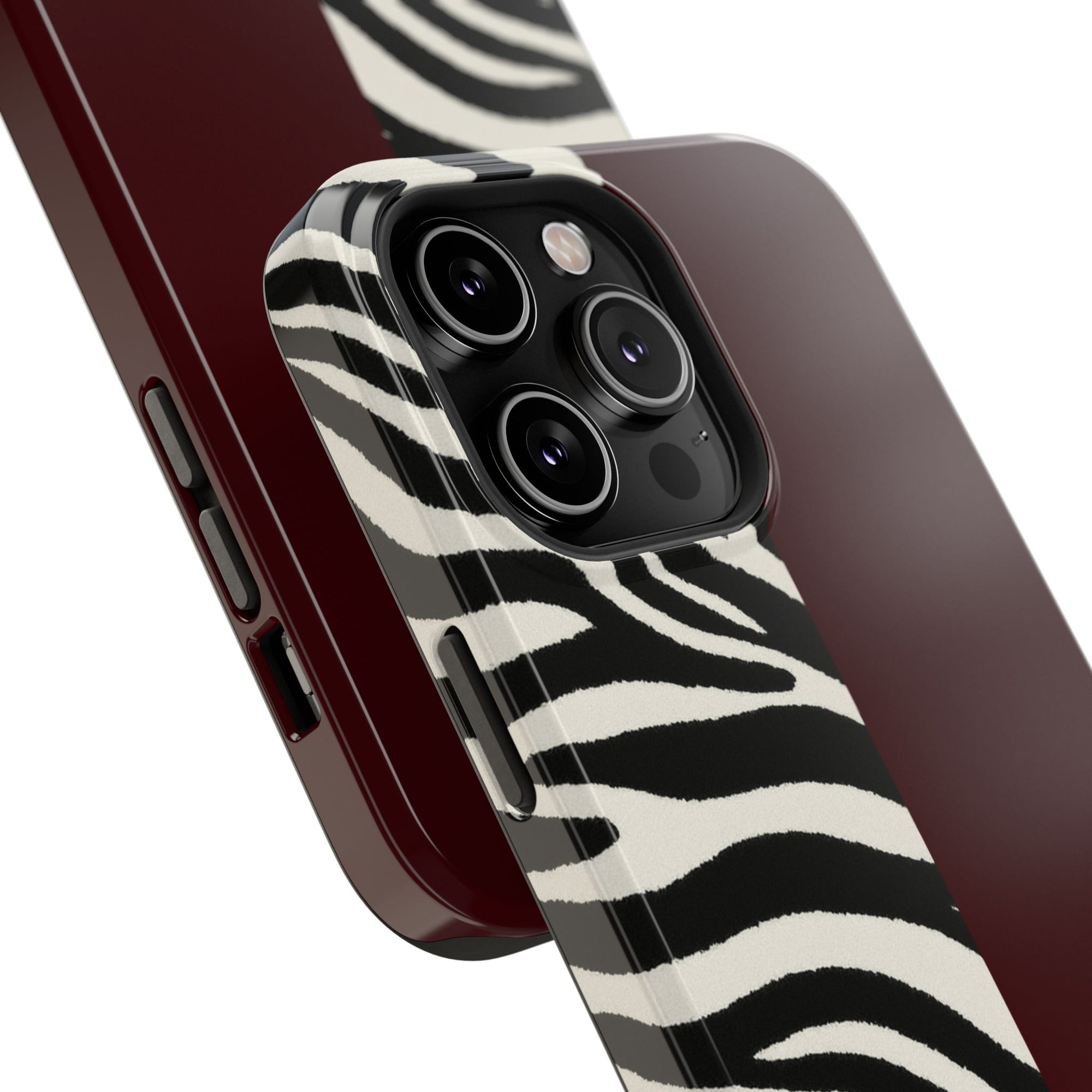 Zebra Print x Burgundy Phone Case