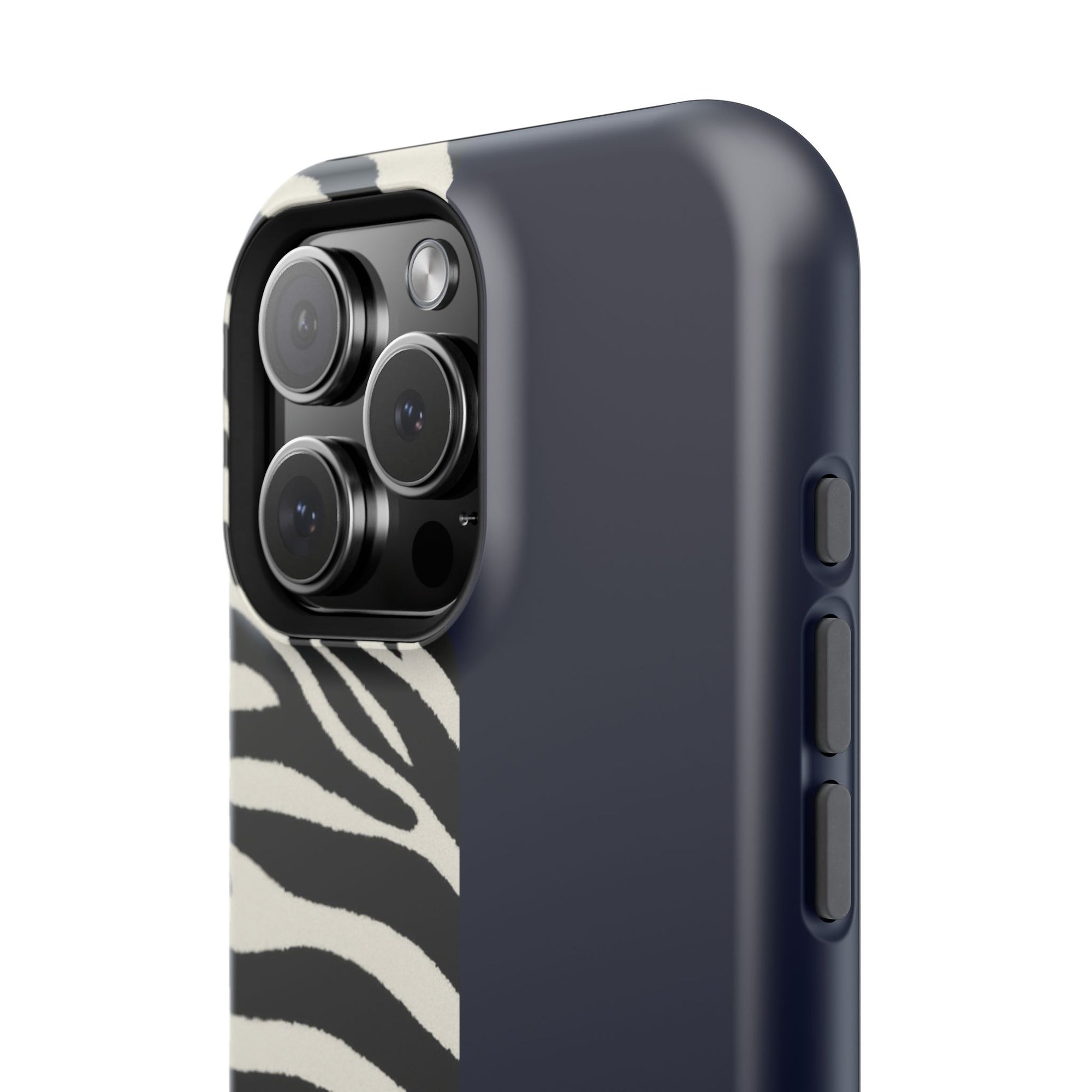 Zebra Print x Navy Blue Phone Case