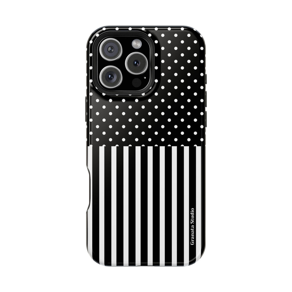 B&W Polka Dots x Stripes Phone Case