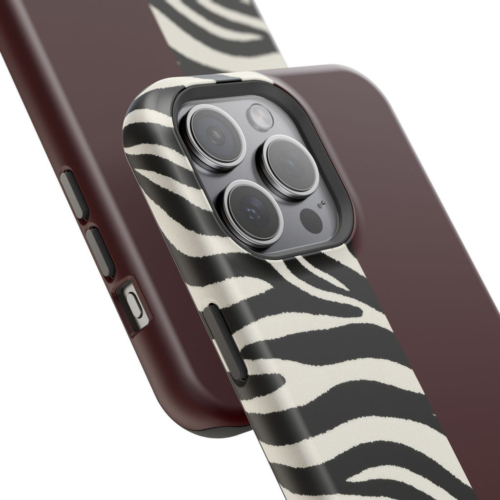 Zebra Print x Burgundy Phone Case