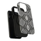 Grey Snakeskin Print Phone Case