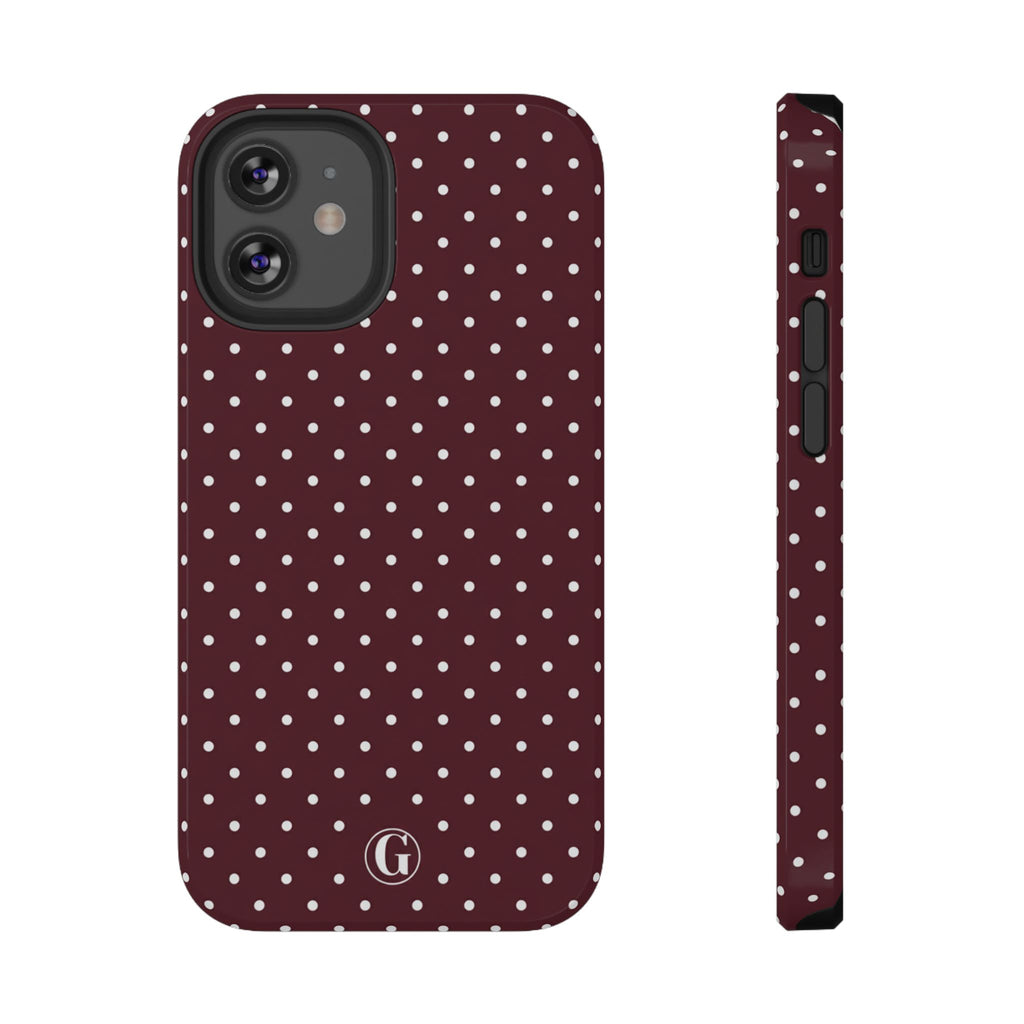 Burgundy Polka Dots Phone Case
