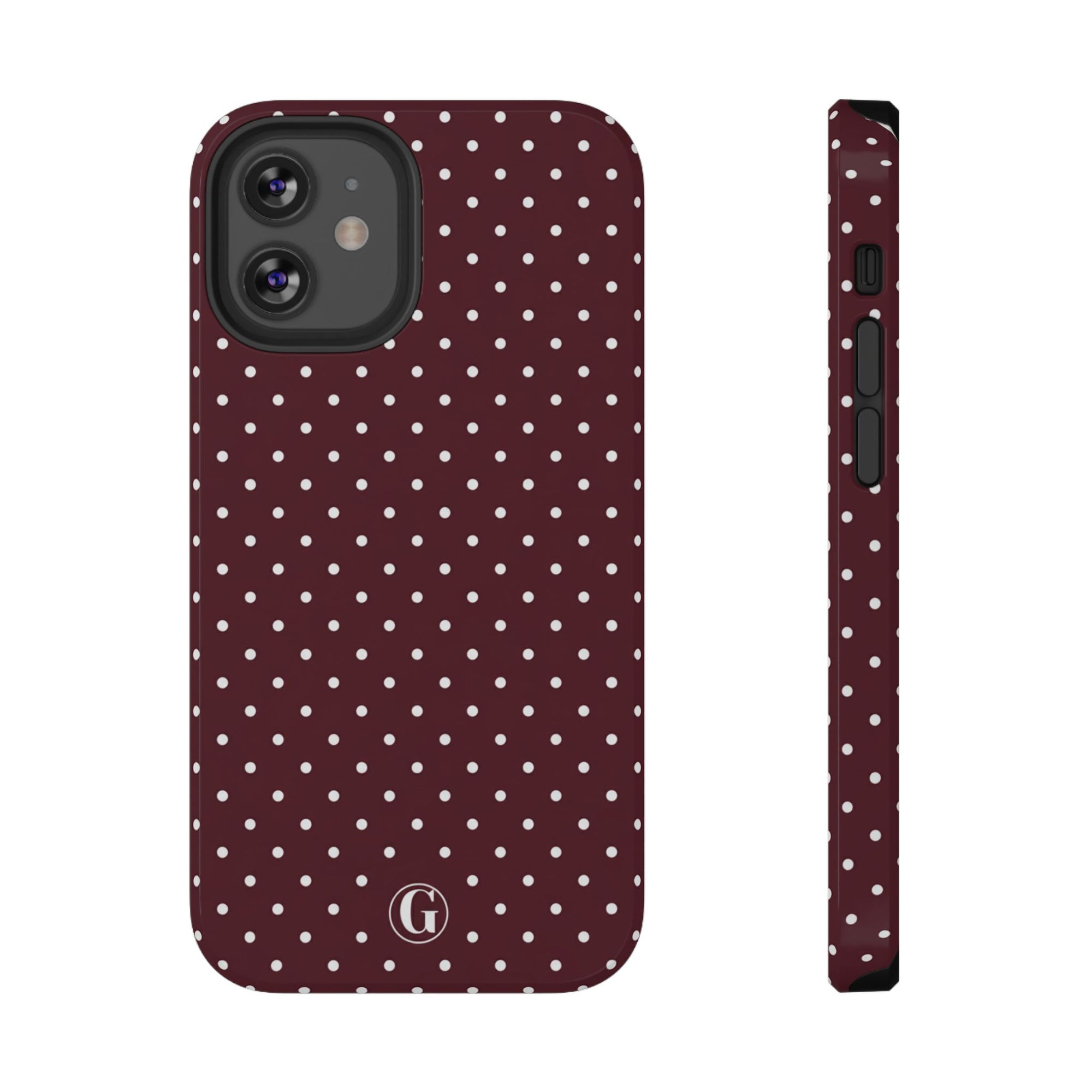 Burgundy Polka Dots Phone Case