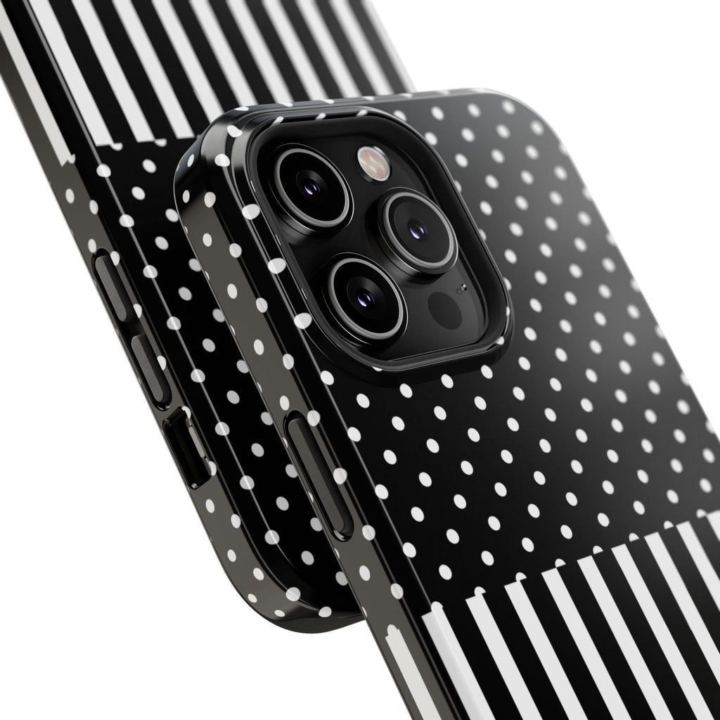 B&W Polka Dots x Stripes Phone Case