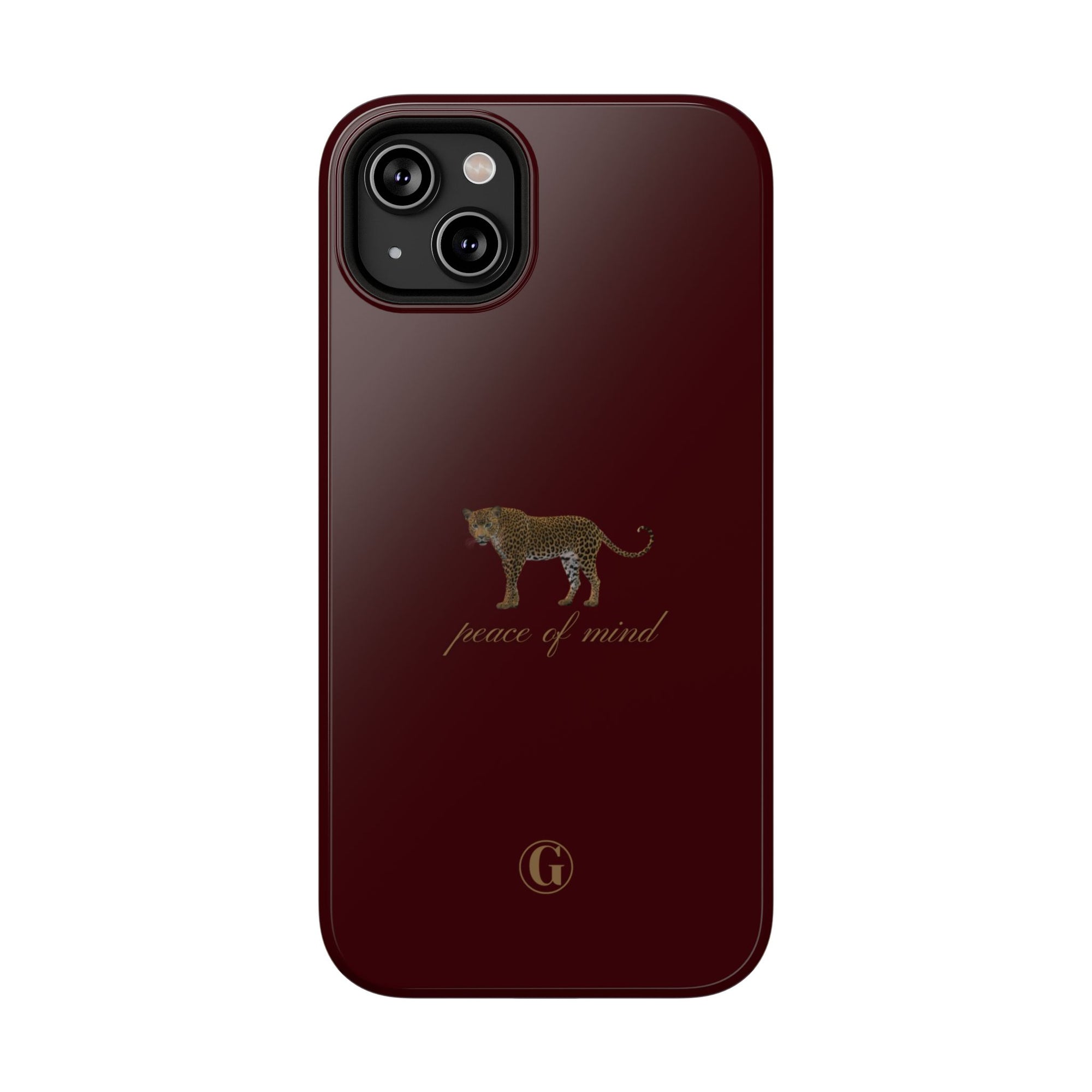Burgundy 'Peace of Mind' Panther Phone Case