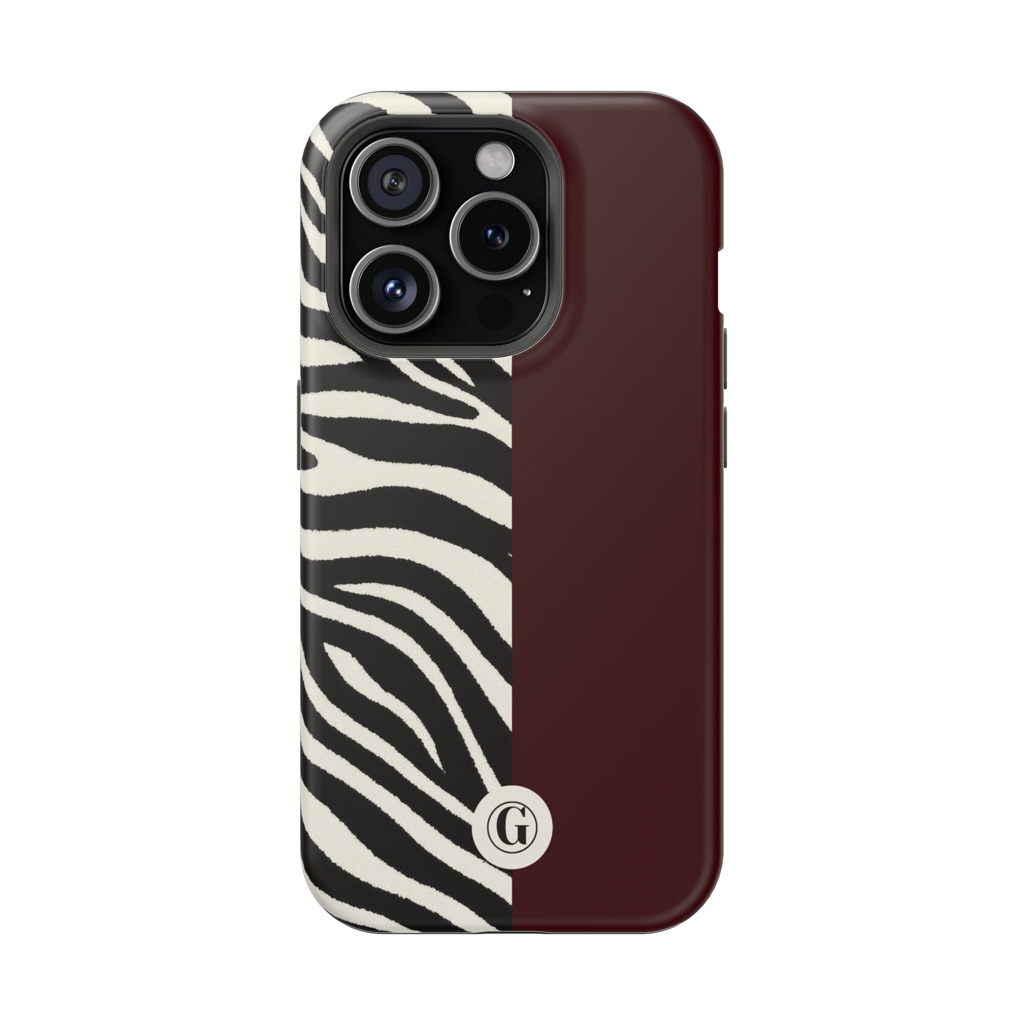 Zebra Print x Burgundy Phone Case