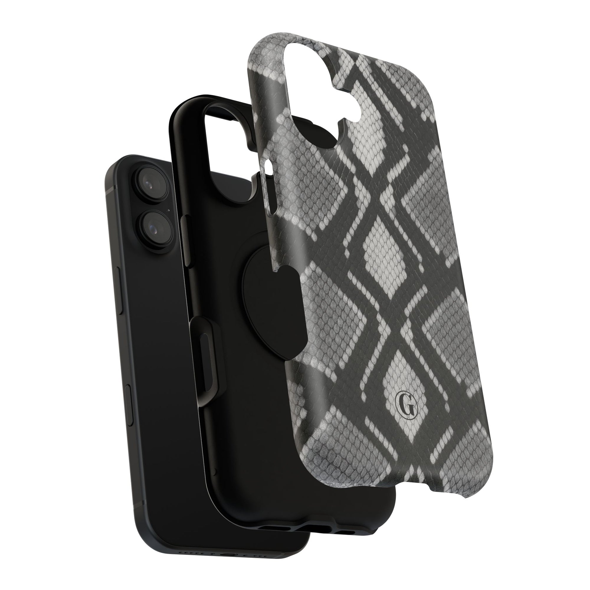 Grey Snakeskin Print Phone Case