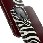 Zebra Print x Burgundy Phone Case