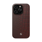 Burgundy Crocodile Print Phone Case