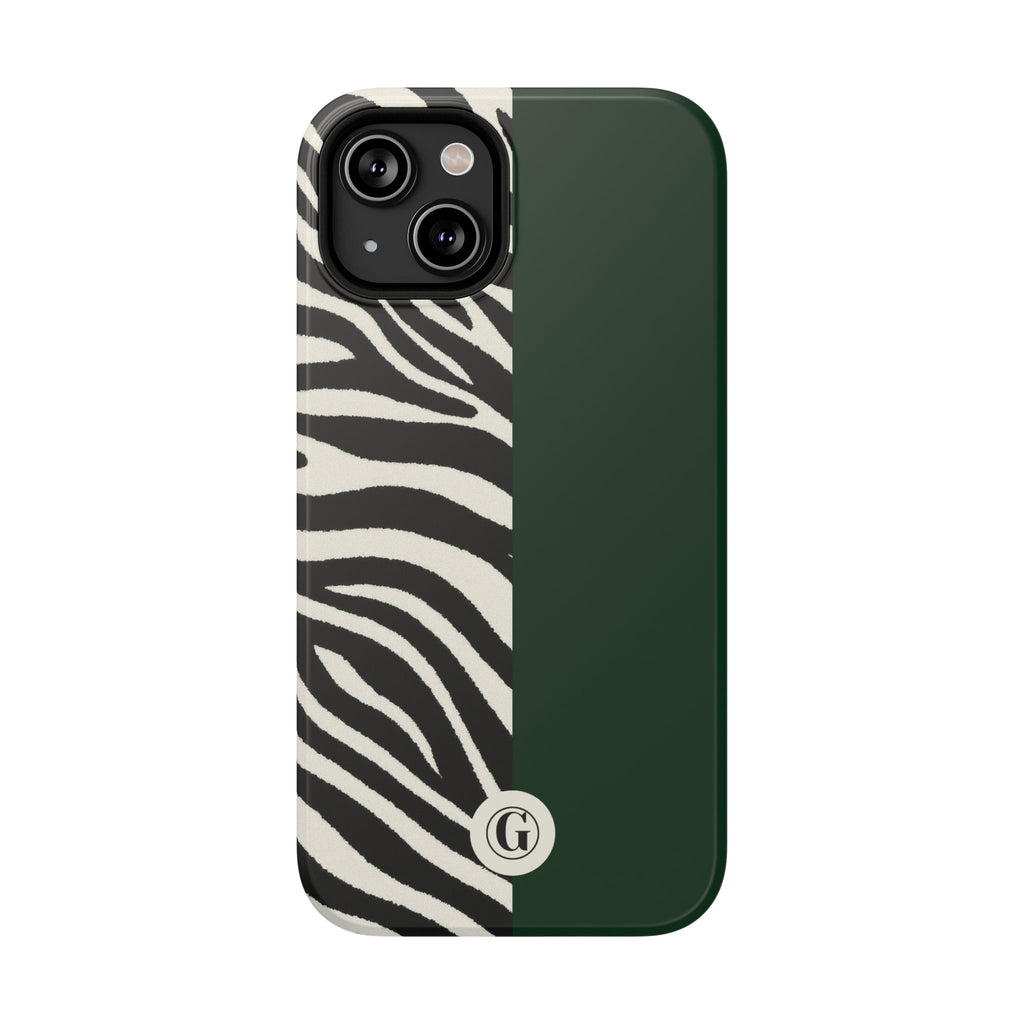 Zebra Print x Emerald Green Phone Case