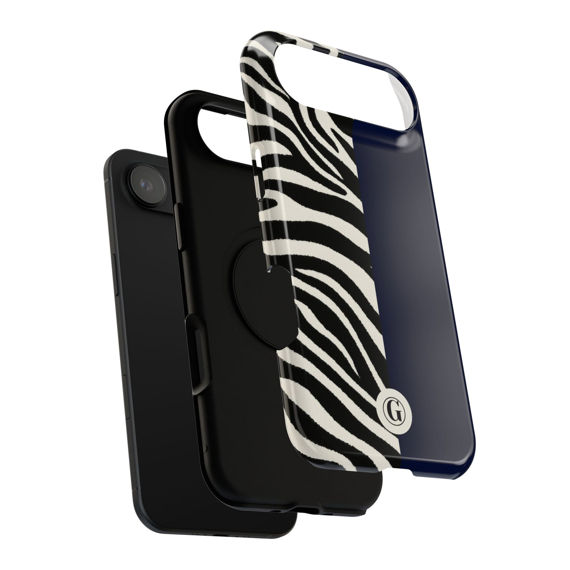 Zebra Print x Navy Blue Phone Case