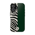 Zebra Print x Emerald Green Phone Case
