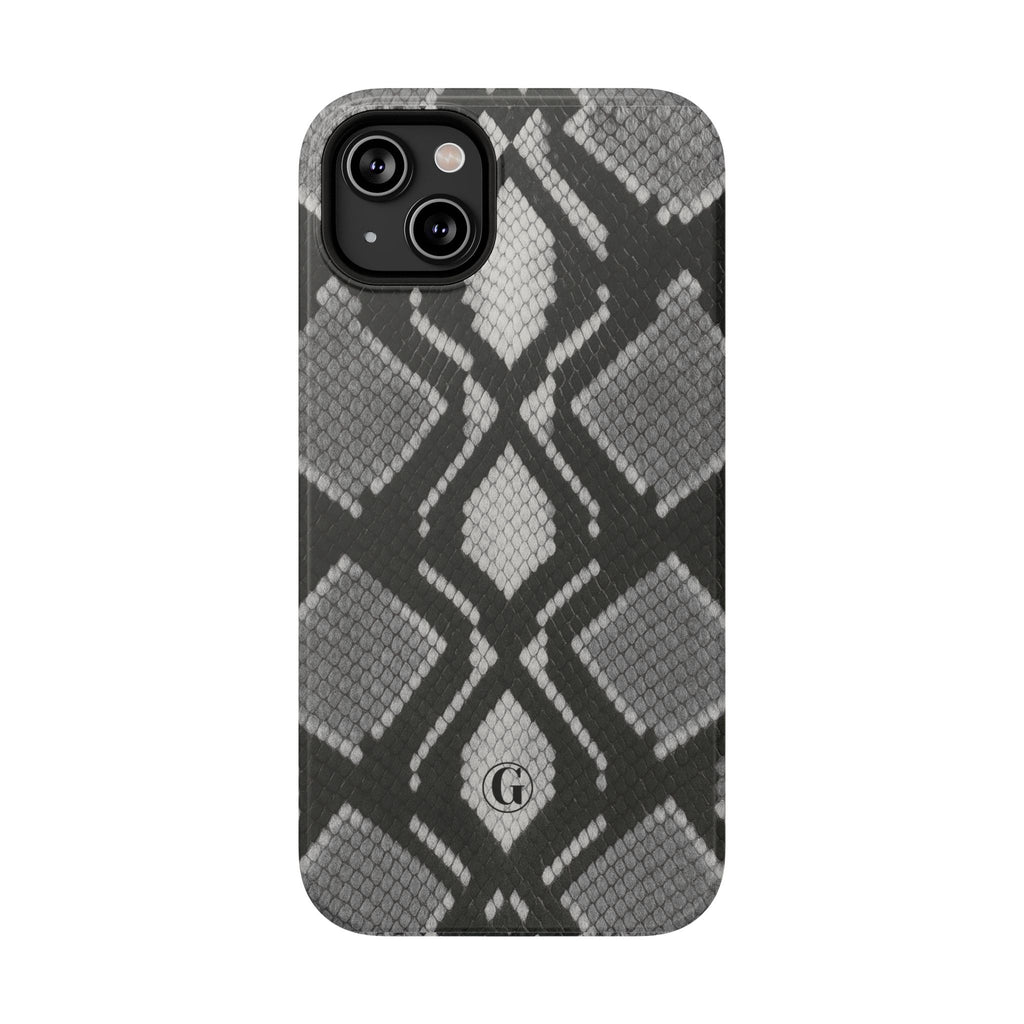 Grey Snakeskin Print Phone Case