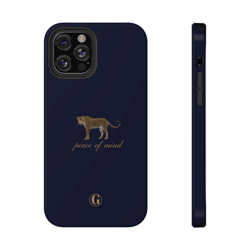 Navy Blue 'Peace of Mind' Panther Phone Case