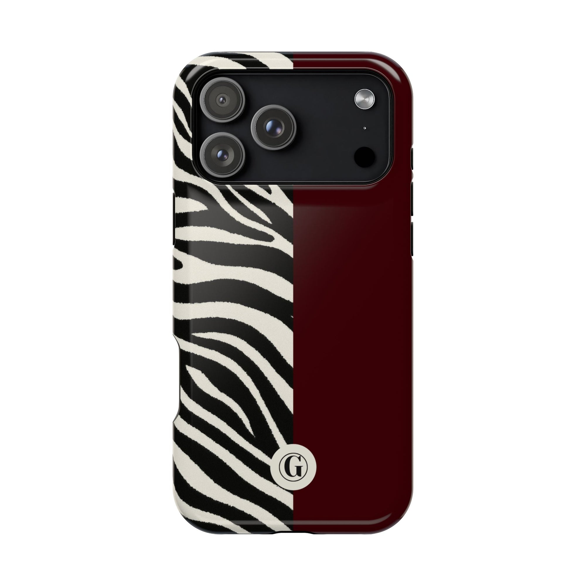 Zebra Print x Burgundy Phone Case