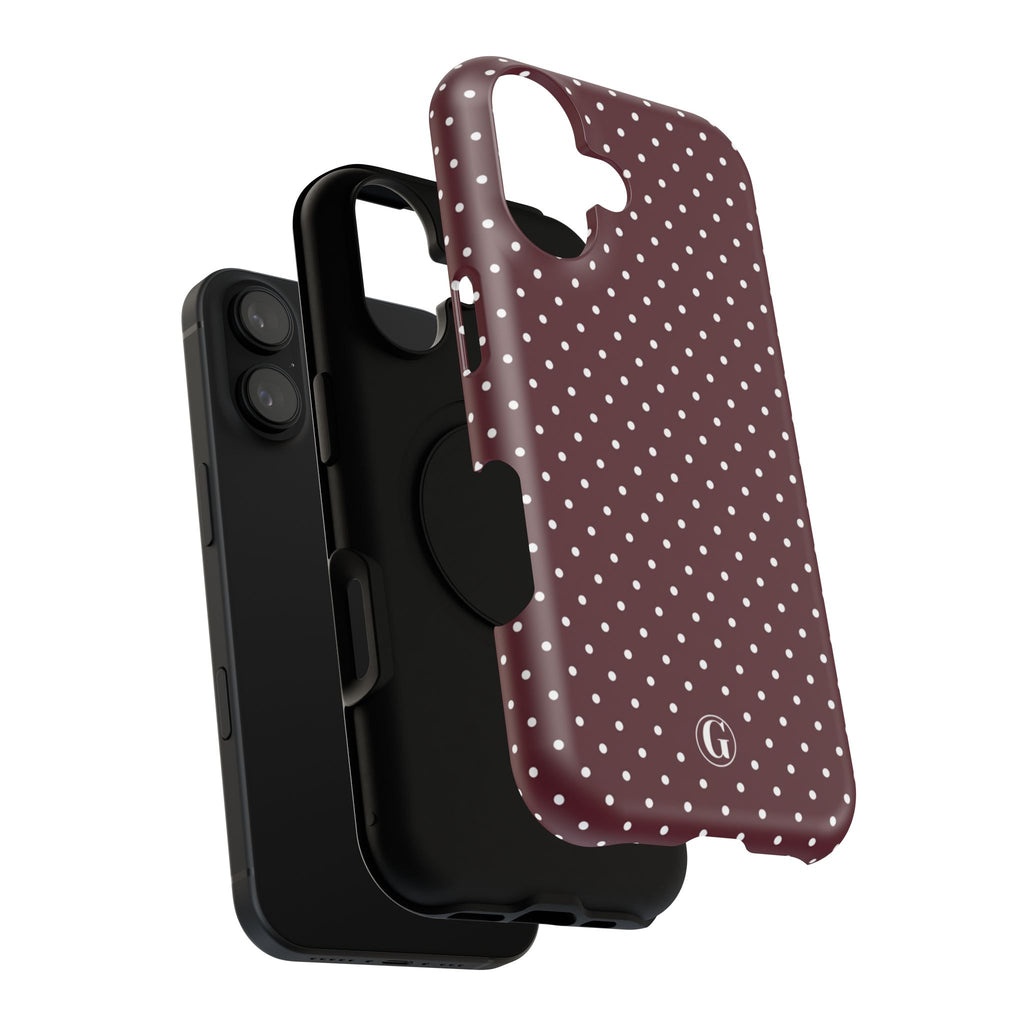 Burgundy Polka Dots Phone Case