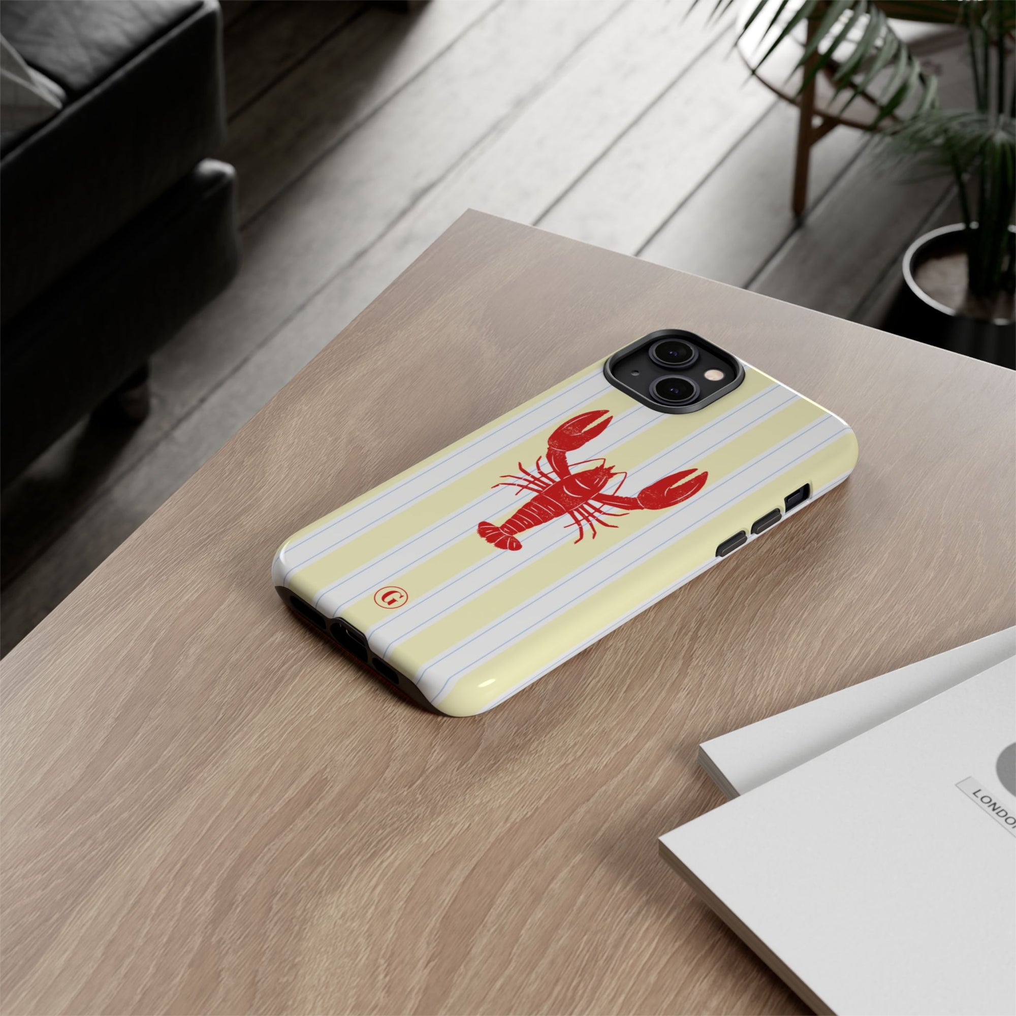 Yellow Stripes & Crawfish Phone Case